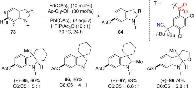 Scheme 231 meta CH acetoxylation of indoline derivatives Source Modified - фото 92