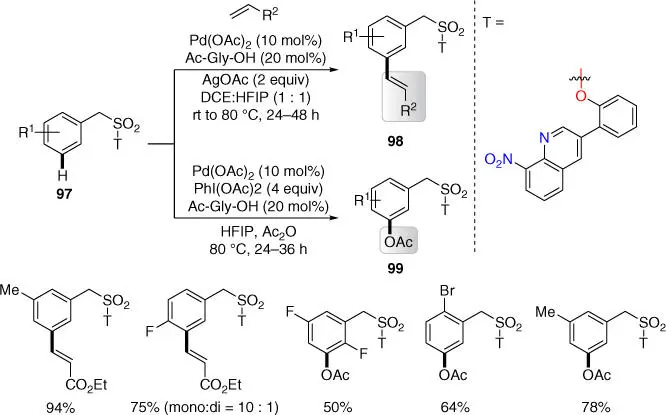 Scheme 238 meta CH olefination and acetoxylation of benzylsulfonyl esters - фото 99