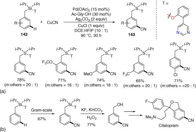 Scheme 261a meta CH cyanation of benzyl silanes b Application of meta - фото 127
