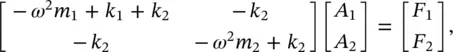 which has to be simultaneously solved to find the displacement amplitudes A - фото 149