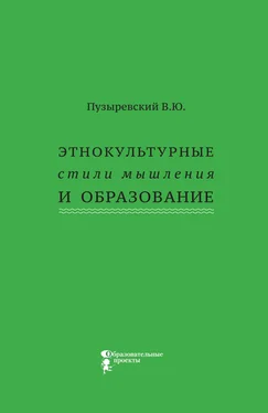 Валерий Пузыревский Этнокультурные стили мышления и образование обложка книги