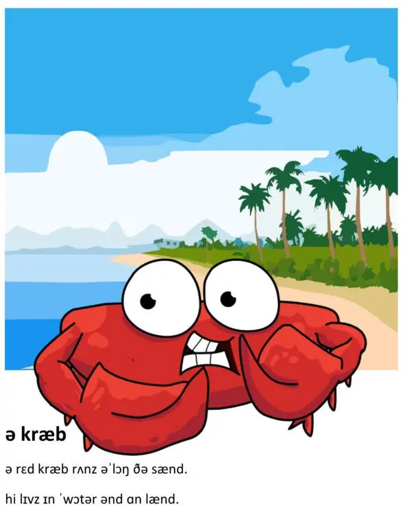 A CRAB A red crab runs along the sand He lives in water and on land A - фото 23