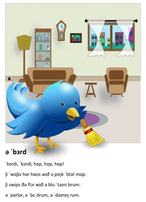 Birdie birdie hop hop hop She washes her house with a pink little mop - фото 36