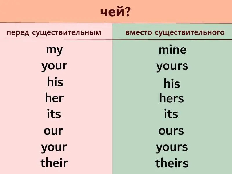 День сто восемьдесят восьмой Тема урока Притяжательные местоимения - фото 3