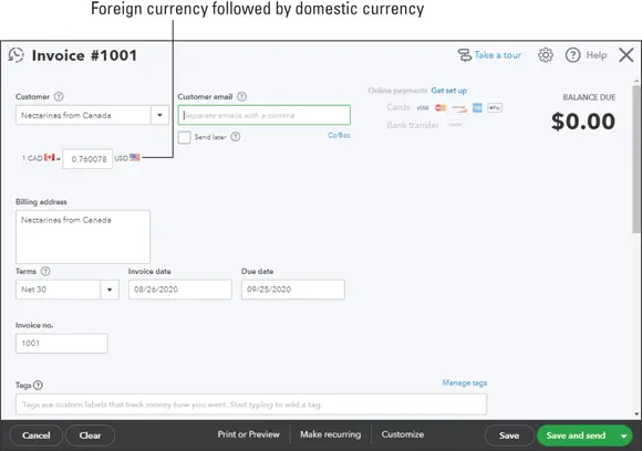 FIGURE 325Creating an invoice for a customer who uses a foreign currency - фото 88
