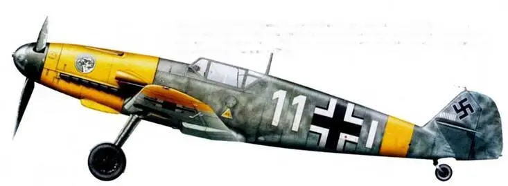 Messerschmitt Bf 109F2 Белая 11 фельдфебеля Вернера Биефельда из 7JG 51 - фото 223