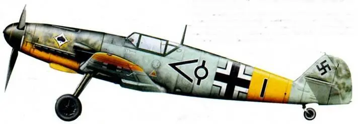 Messerschmitt Bf 109F W Nr 8085 лейтенанта Юргена Хардера из III JG 53 - фото 230
