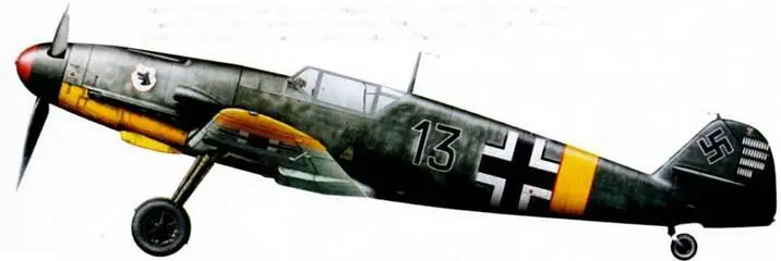 Messerschmitt Bf 109F4 Черная 13 командира 18JG 77 оберлейтенанта Курта - фото 232