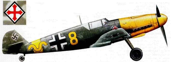 Messerschmitt Bf 109F4 желтая 8 унтерофицера Альфреда Гриславски из 9JG - фото 233