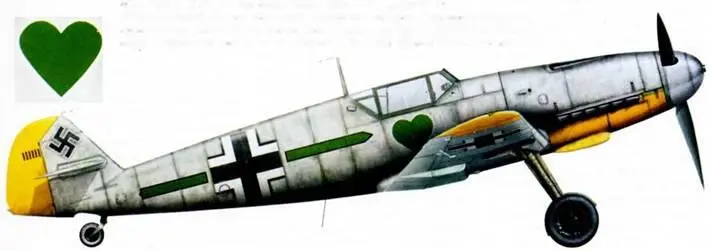 Messerschmitt Bf 109F4 оберлейтенанта Отто Катха из StahJG 54 Поверх - фото 234
