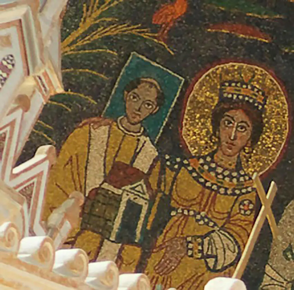 Рисунок 1 Фрагмент мозаики конхи абсиды церкви Санта Чечилия Вот этот молодой - фото 1