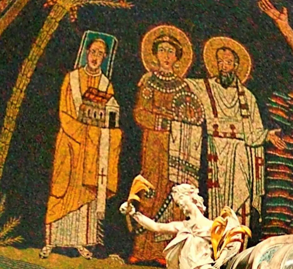 Рисунок 3 Фрагмент мозаики конхи абсиды церкви Санта Прасседе Квадратный нимб - фото 3