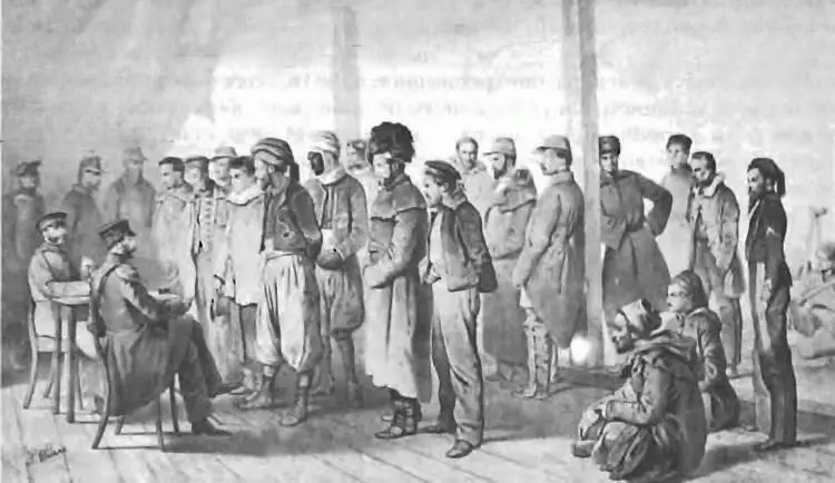 Опрос пленных солдат союзных армий в Севастополе Рисунок В Тима 1855 г С - фото 23