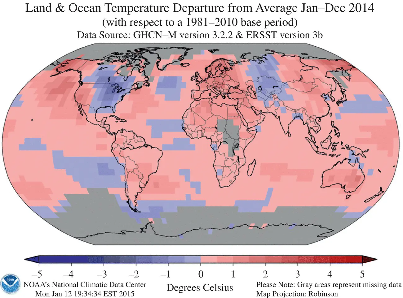 Figure P1 Measured temperature anomalies during 2014 referring to the average - фото 93