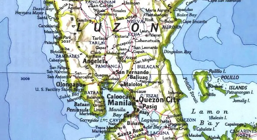 Балер и прилегающая часть острова Лусон современная карта Google Старейшим и - фото 4