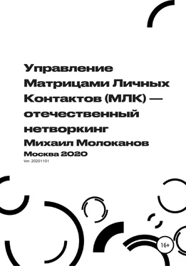 Михаил Молоканов Управление Матрицами Личных Контактов (МЛК) – отечественный нетворкинг обложка книги