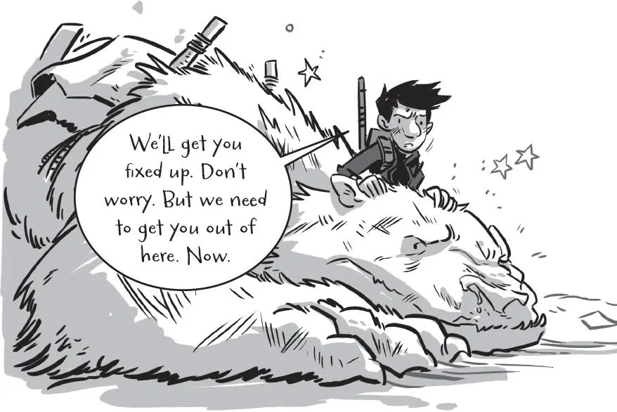 The monsters wings beat and snap Hes swooping toward me and Rover returning - фото 26
