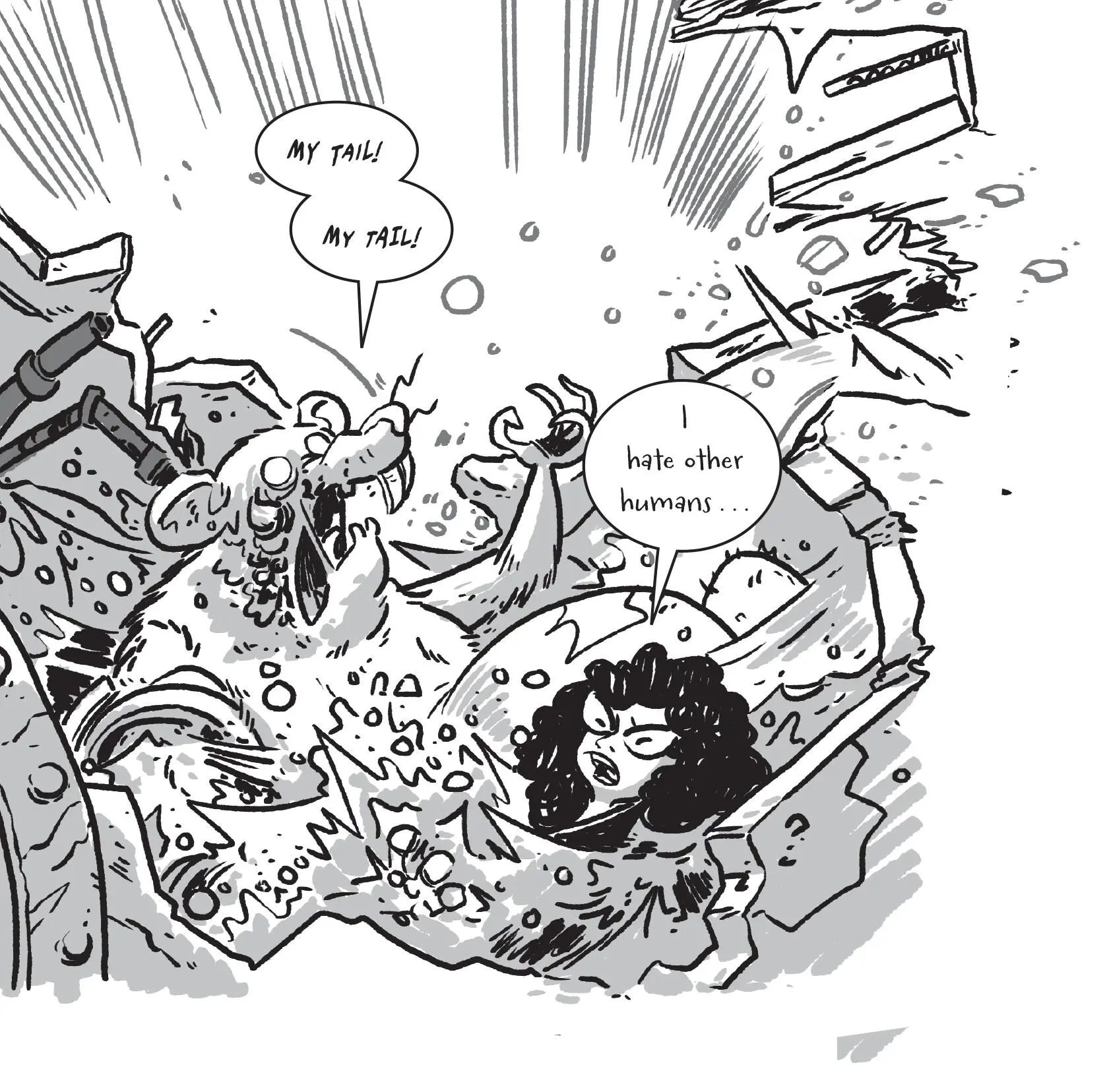 And like that Evie and Ghazt are swept up in the rushing sewer water - фото 37