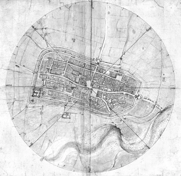 Карта Имолы 1502 От пребывания Леонардо в центре политической жизни своего - фото 108