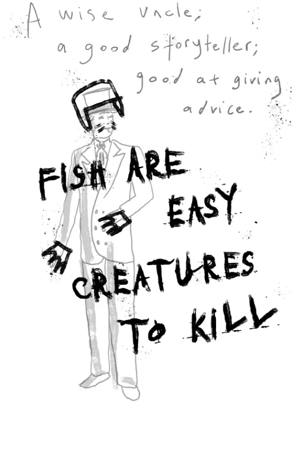 CHAPTER THREE The dampness of the salt water and Gills blood seeps into my - фото 3