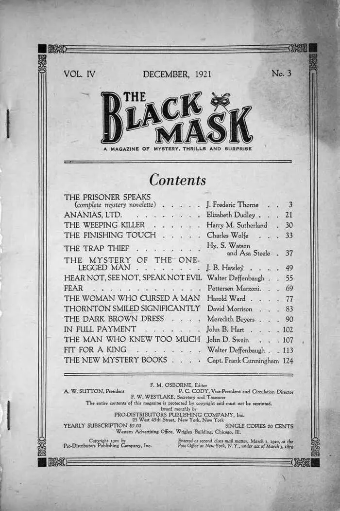 The Prisoner Speaks A Complete Mystery Novelette by J Frederic Thorne - фото 1