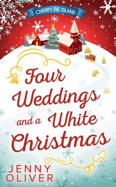 Jenny Oliver Four Weddings And A White Christmas обложка книги