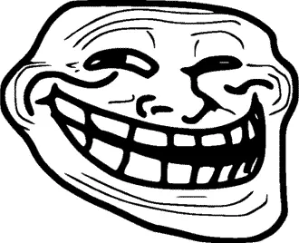 Лицо с гадкой злорадной ухмылкой символ троллинга так называемый trollface - фото 5