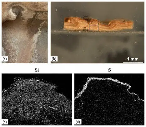 Figure 5Encrustation on the reliefs a Sampling location in the pathway of - фото 40