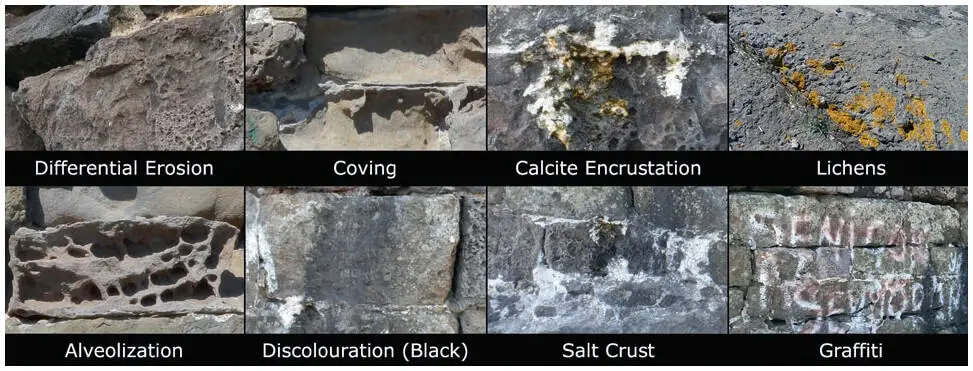 Figure 4Deterioration types encountered on Rumelifeneri Fortress Laboratory - фото 15