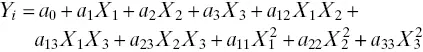 The estimated model equations both coded and actual regression coefficients - фото 20