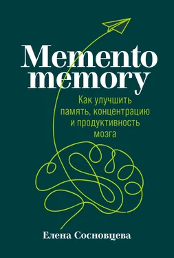 Елена Сосновцева Memento memory. Как улучшить память, концентрацию и продуктивность мозга обложка книги