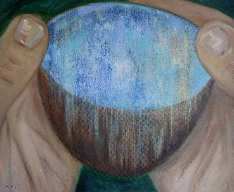 A bowl 2015 Canvas oil 80x98 cm Meeting Salvador We start our journey - фото 1