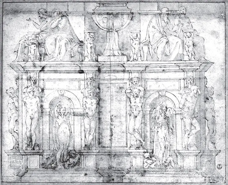 Один из набросков композиции усыпальницы папы Юлия II Впрочем еще до того как - фото 3