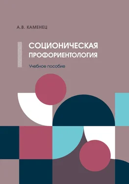 Александр Каменец Соционическая профориентология обложка книги
