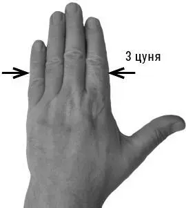 Фото 2 3 цуня ширина 4 сомкнутых пальцев выпрямленной правой или левой - фото 8