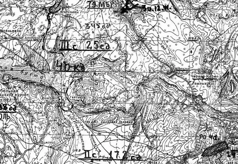 Положение частей 3й сектор Фрагмент советской карты 030142 г батальон - фото 3