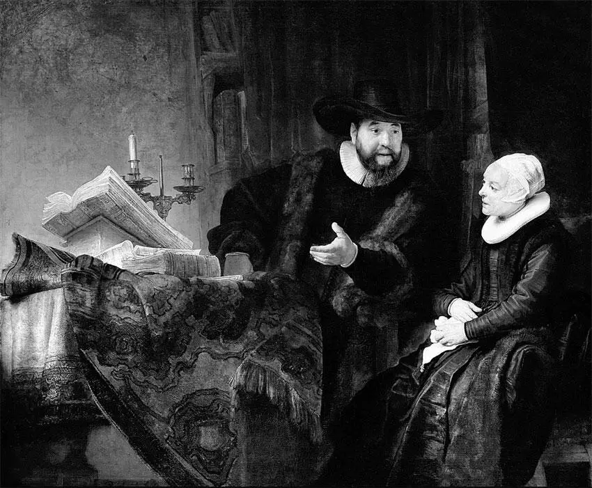 Рембрандт Министр Корнелис Клаасс Анслоо беседующий со своей женой 1641 - фото 15