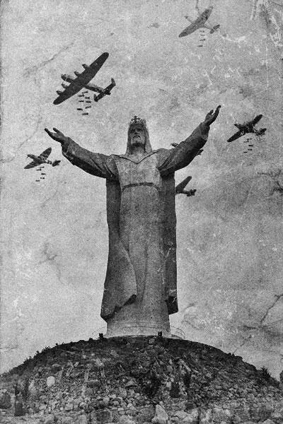 Памятник Иисусу в Швебодзин 1941 Последнее фото перед разрушением фейк - фото 6