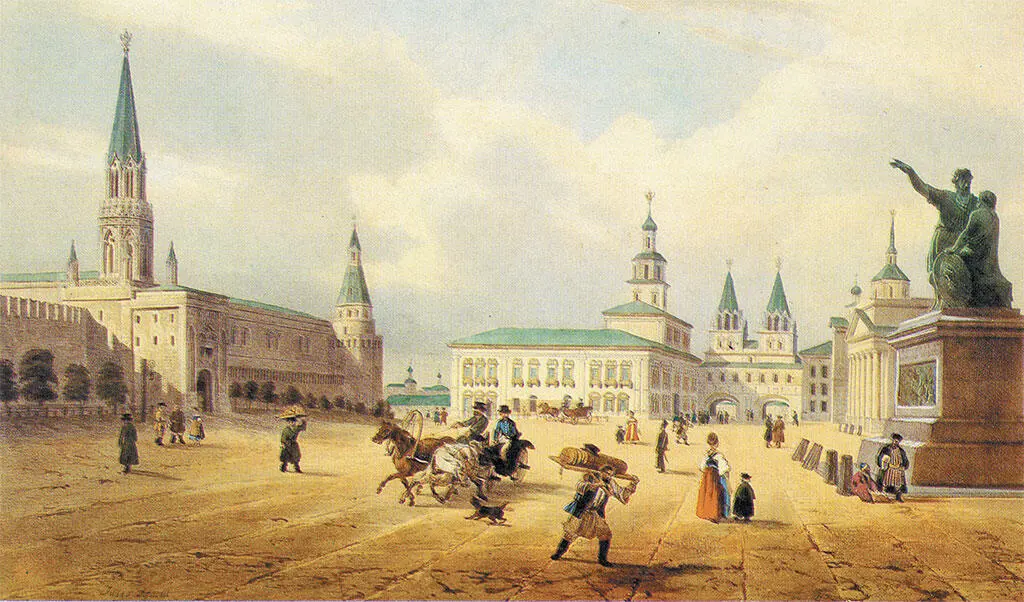 Литография Луи Жуля Арну 18141868 Вид Красной площади Собор Покрова - фото 62