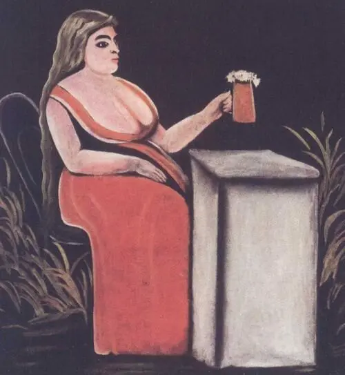 Женщина с кружкой пива Клеенка масло Девочка с воздушным шаром Клеенка - фото 53