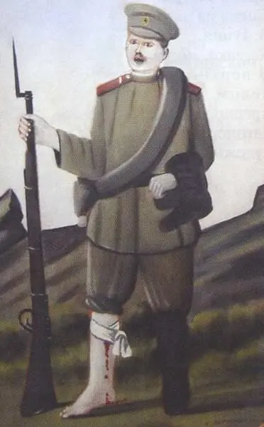 Раненый солдат Картон масло 19151916 гг Фаэтон у столовой Картон масло - фото 72