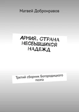 Матвей Добронравов Армия. Страна несбывшихся надежд. Третий сборник Богородицкого поэта обложка книги