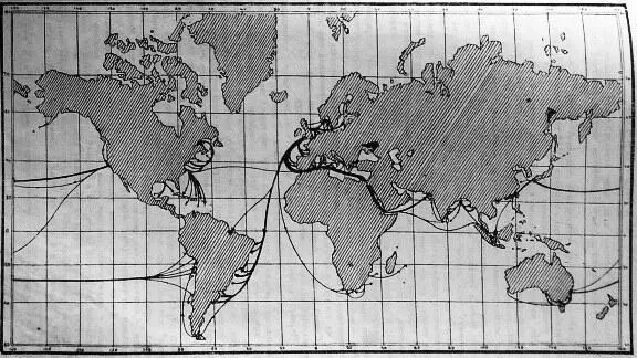 Рис 5 Океанские торговые пути Толщина линий соответствует количеству - фото 5