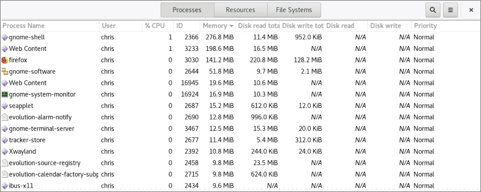 FIGURE 62 Use the System Monitor window to view and change running processes - фото 17
