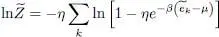 with η 1 for bosons and η 1 for fermions Computing the entropy can be - фото 955