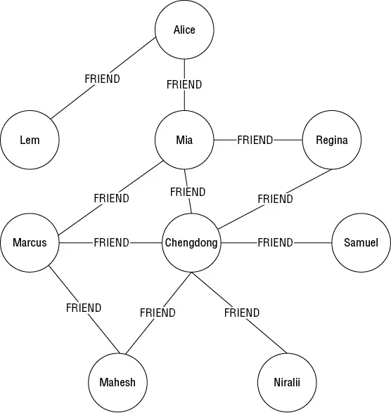 Figure 12 Example graph of friends Data is retrieved from a graph using one of - фото 10