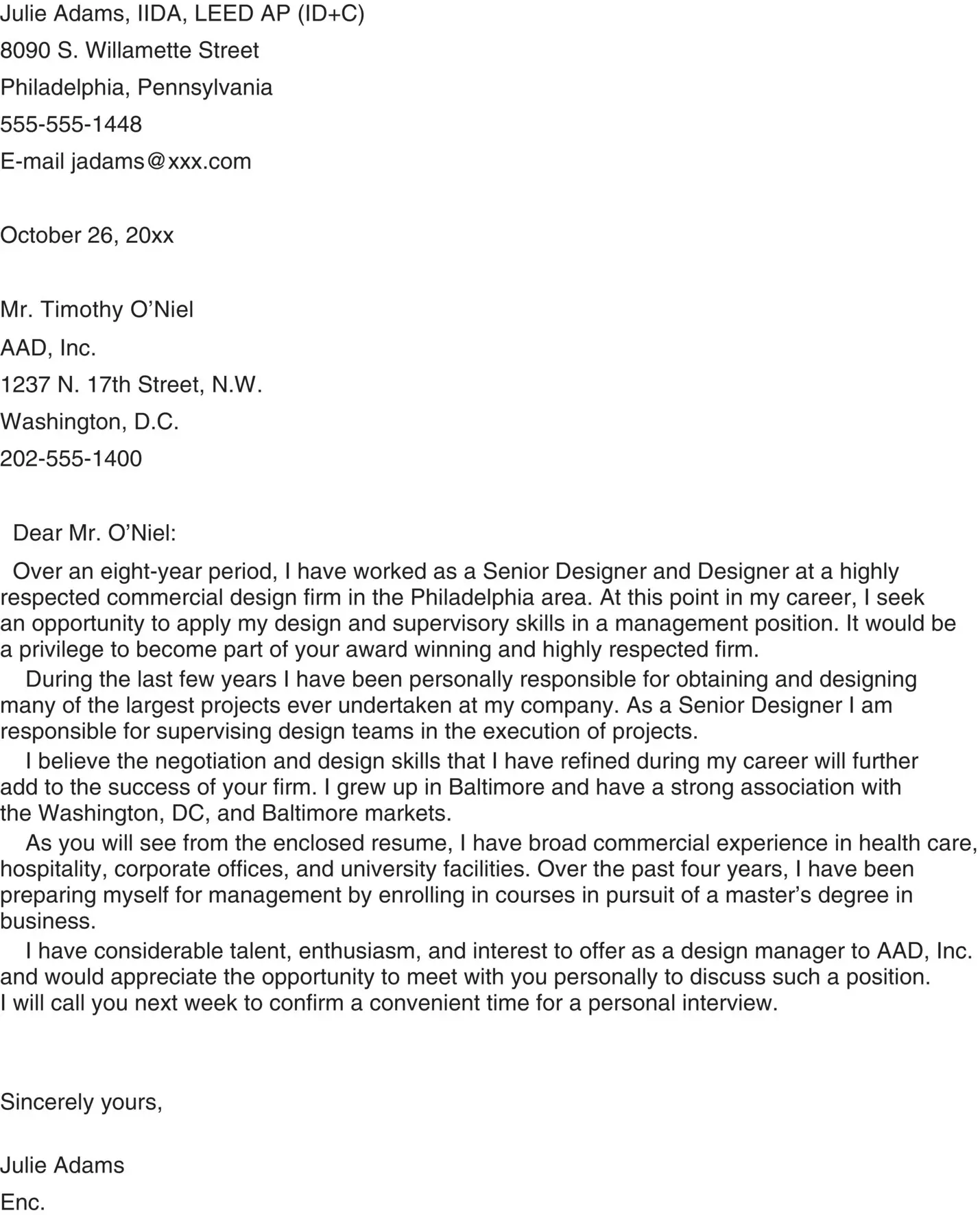FIGURE 64 A cover letter in which an individual is inquiring about a possible - фото 5