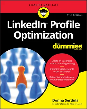 Donna Serdula LinkedIn Profile Optimization For Dummies обложка книги