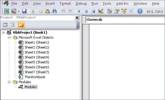 FIGURE 212 Code modules are visible in the Project window in a folder called - фото 19