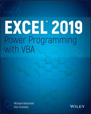 Michael Alexander Excel 2019 Power Programming with VBA обложка книги